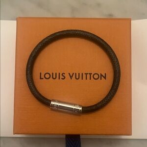 Louis Vuitton Dark Bracelet with Silver Clasp